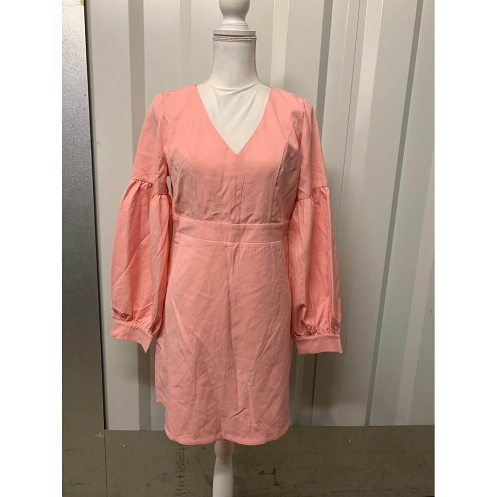 NWT Clocolor Dress Business Casual Boho Long Sleeve V-Neck Pink Size XL Juniors
